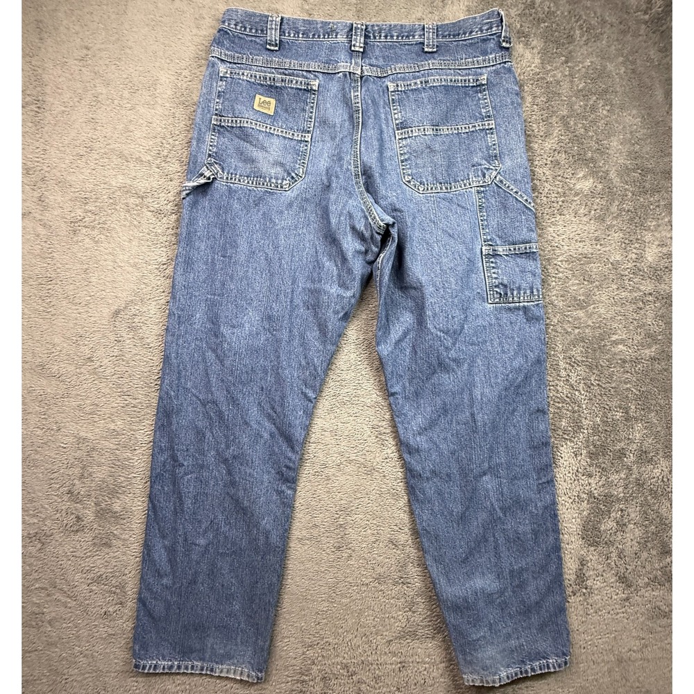 Lee Dungarees Carpenter Jeans Mens 38x34 Medium Wash Relaxed Leg Workwear